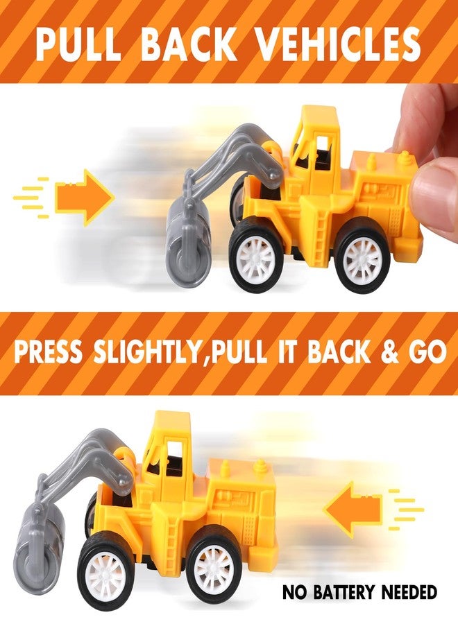 FANELEQU 36 Pack Pull Back Construction Engineering Vehicles Toy Playset, Mini Plastic Construction Excavator Trucks Car Toys for Boys Girls Kids Toddlers - Image 2